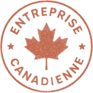 Macaron 'Entreprise canadienne' avec une feuille d'érable